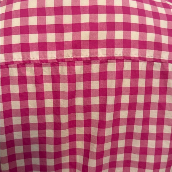 J. McLaughlin Pink Gingham Preppy Plaid Print Button Down Top Blouse Size 8 - Picture 5 of 6